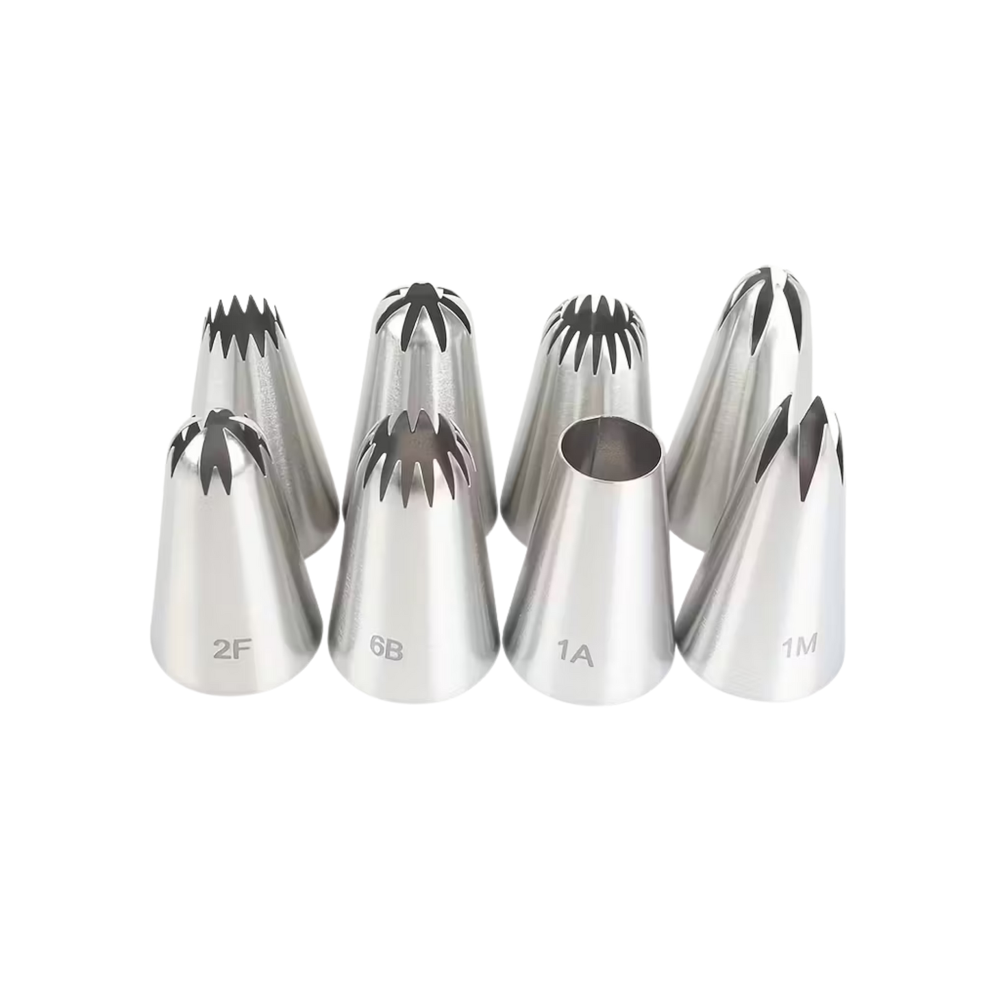 8pcs Medium Piping Tips Set, Cake Cream Decorating Tools for Cookies, Puffs, and Cupcakes, Food-Grade Stainless Steel